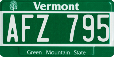 VT license plate AFZ795