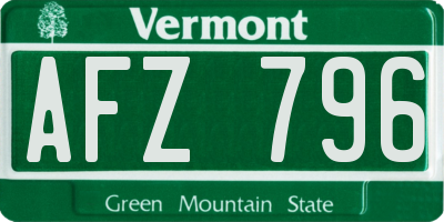 VT license plate AFZ796