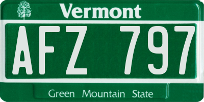 VT license plate AFZ797
