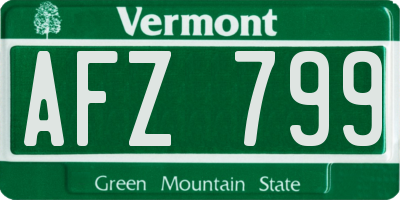 VT license plate AFZ799