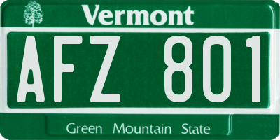 VT license plate AFZ801