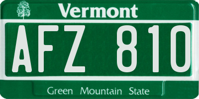 VT license plate AFZ810