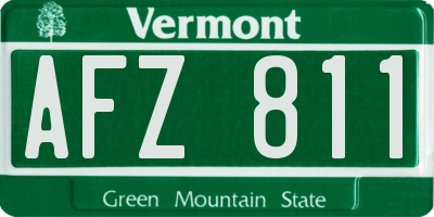 VT license plate AFZ811