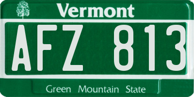 VT license plate AFZ813