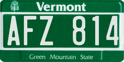 VT license plate AFZ814