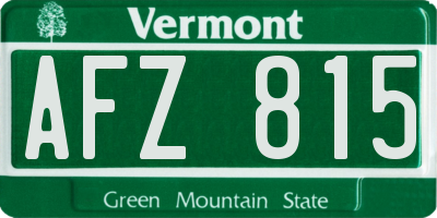 VT license plate AFZ815