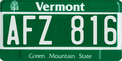 VT license plate AFZ816