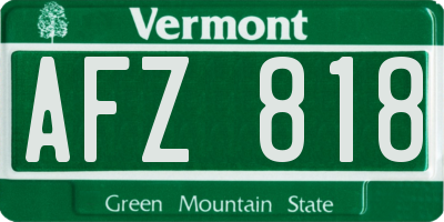 VT license plate AFZ818