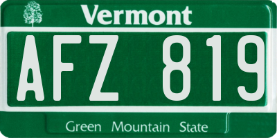 VT license plate AFZ819