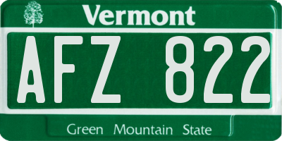 VT license plate AFZ822