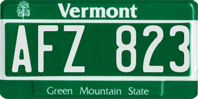 VT license plate AFZ823
