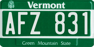 VT license plate AFZ831
