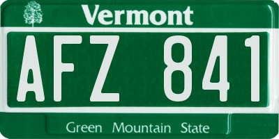 VT license plate AFZ841