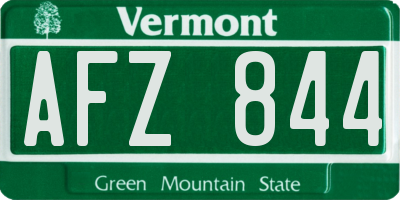 VT license plate AFZ844