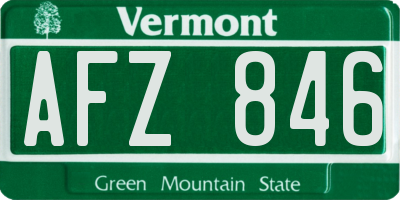 VT license plate AFZ846