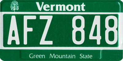 VT license plate AFZ848