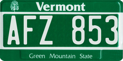 VT license plate AFZ853