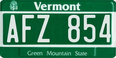 VT license plate AFZ854