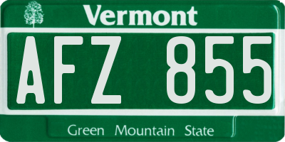 VT license plate AFZ855