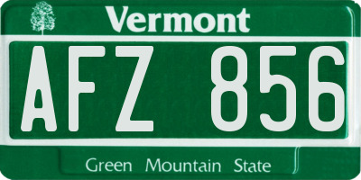 VT license plate AFZ856