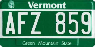 VT license plate AFZ859