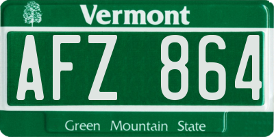 VT license plate AFZ864
