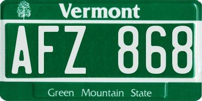 VT license plate AFZ868