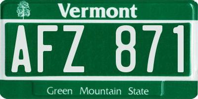 VT license plate AFZ871