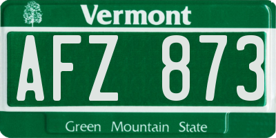VT license plate AFZ873