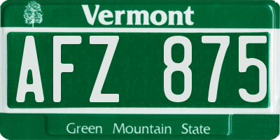 VT license plate AFZ875