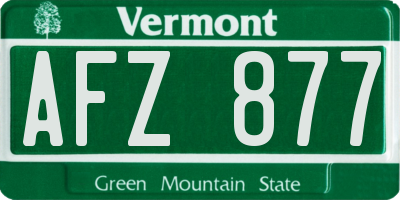 VT license plate AFZ877