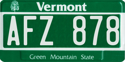 VT license plate AFZ878