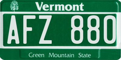 VT license plate AFZ880
