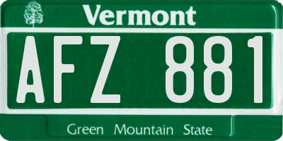 VT license plate AFZ881