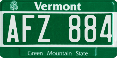 VT license plate AFZ884
