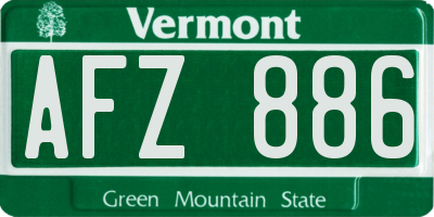 VT license plate AFZ886