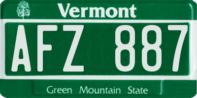VT license plate AFZ887