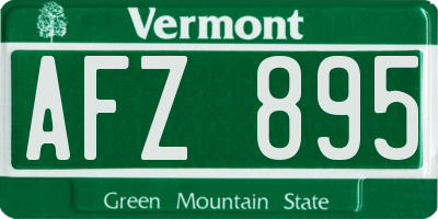 VT license plate AFZ895
