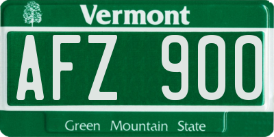 VT license plate AFZ900