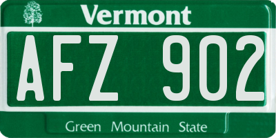 VT license plate AFZ902
