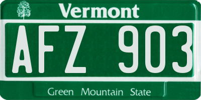 VT license plate AFZ903