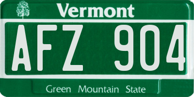 VT license plate AFZ904
