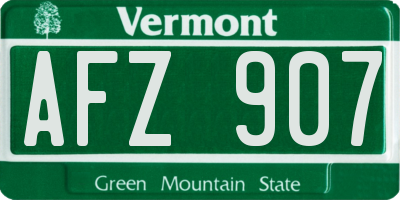 VT license plate AFZ907