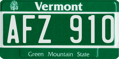 VT license plate AFZ910