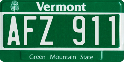 VT license plate AFZ911