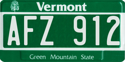 VT license plate AFZ912