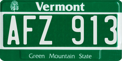 VT license plate AFZ913