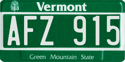 VT license plate AFZ915