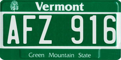 VT license plate AFZ916