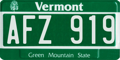 VT license plate AFZ919
